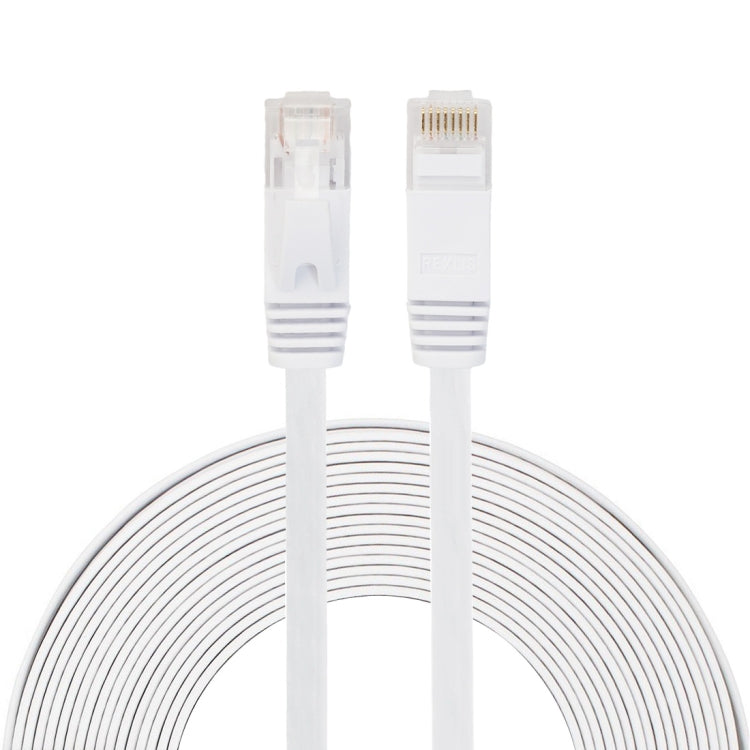 8m CAT6 Ultra-thin Flat Ethernet Network LAN Cable, Patch Lead RJ45 (White) by buy2fix