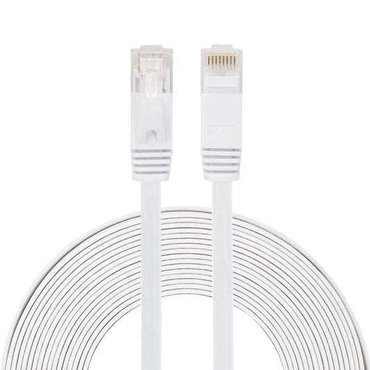 8m CAT6 Ultra-thin Flat Ethernet Network LAN Cable, Patch Lead RJ45 (White) by buy2fix