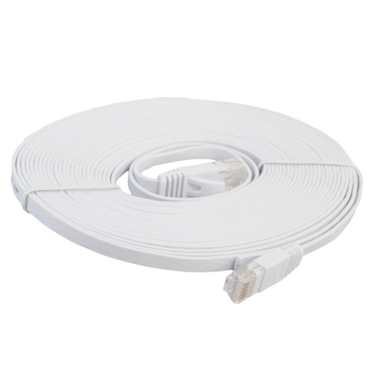 8m CAT6 Ultra-thin Flat Ethernet Network LAN Cable, Patch Lead RJ45 (White) by buy2fix
