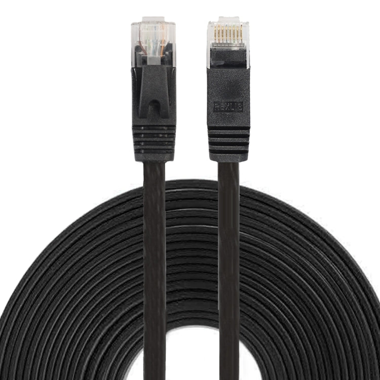10m CAT6 Ultra-thin Flat Ethernet Network LAN Cable, Patch Lead RJ45 (Black) - Lan Cable and Tools by buy2fix | Online Shopping UK | buy2fix