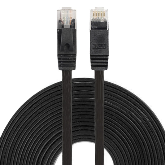 10m CAT6 Ultra-thin Flat Ethernet Network LAN Cable, Patch Lead RJ45 (Black) - Lan Cable and Tools by buy2fix | Online Shopping UK | buy2fix