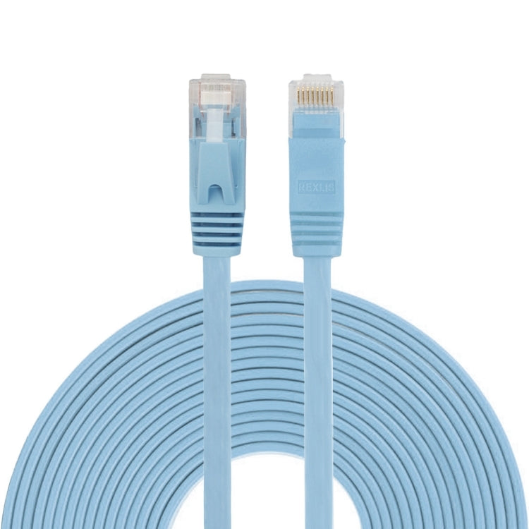 10m CAT6 Ultra-thin Flat Ethernet Network LAN Cable, Patch Lead RJ45 (Blue) by buy2fix