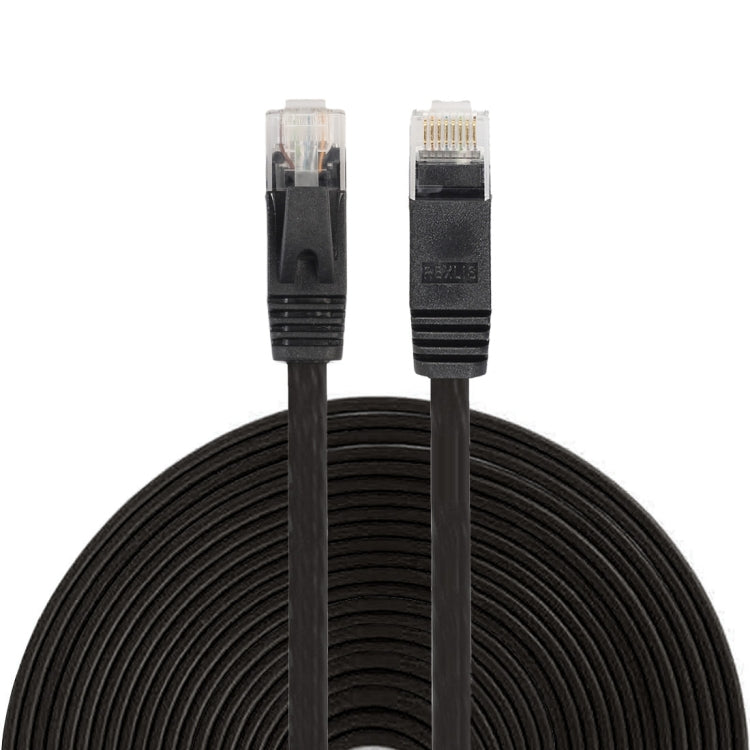 15m CAT6 Ultra-thin Flat Ethernet Network LAN Cable, Patch Lead RJ45 (Black) by buy2fix