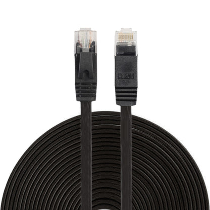 15m CAT6 Ultra-thin Flat Ethernet Network LAN Cable, Patch Lead RJ45 (Black) by buy2fix