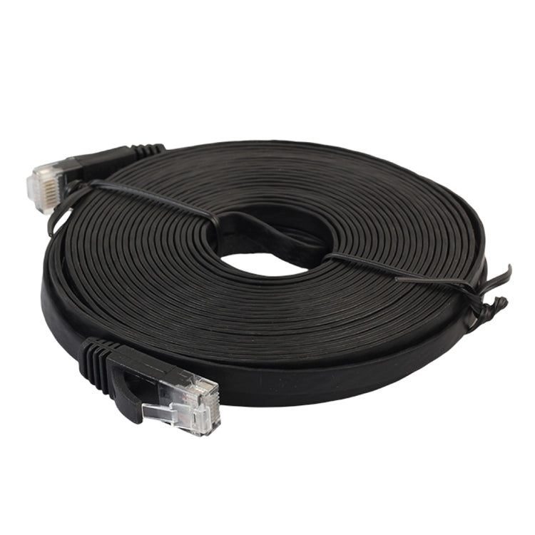 15m CAT6 Ultra-thin Flat Ethernet Network LAN Cable, Patch Lead RJ45 (Black) by buy2fix