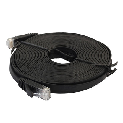 15m CAT6 Ultra-thin Flat Ethernet Network LAN Cable, Patch Lead RJ45 (Black) by buy2fix