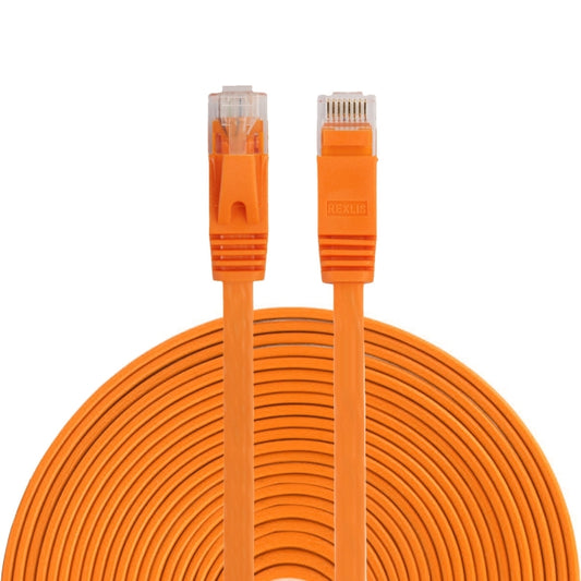 15m CAT6 Ultra-thin Flat Ethernet Network LAN Cable, Patch Lead RJ45 (Orange) by buy2fix