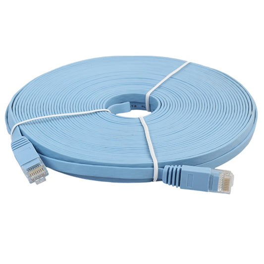15m CAT6 Ultra-thin Flat Ethernet Network LAN Cable, Patch Lead RJ45 (Blue) by buy2fix