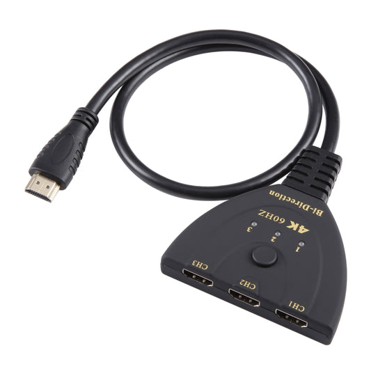 3 x 1 4K 60Hz HDMI Bi-Direction Switcher with Pigtail HDMI Cable by buy2fix
