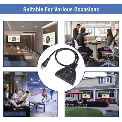 3 x 1 4K 60Hz YUV4:4:4 HDR HDMI Switcher with Pigtail HDMI Cable by buy2fix