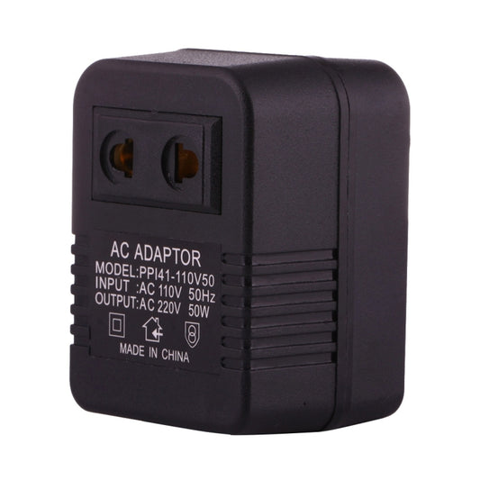 110V to 220V 50W AC Power Socket Adapter,  EU/US Plug to US Plug(Black) - Plug Adaptor by buy2fix | Online Shopping UK | buy2fix
