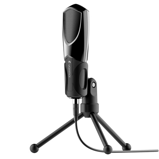 Yanmai Q3 USB 2.0 Game Studio Microphone d'enregistrement sonore à condensateur avec support, compatible avec PC et Mac pour émission en direct, KTV, etc. (Noir)