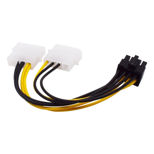 18cm Y Shape 8 Pin PCI Express to Dual 4 Pin Molex Graphics Card Power Cable by buy2fix