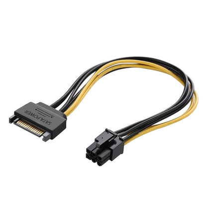 20cm SATA 15 Pin to 6 Pin PCI Express Graphics Video Card Sata Power Cable by buy2fix