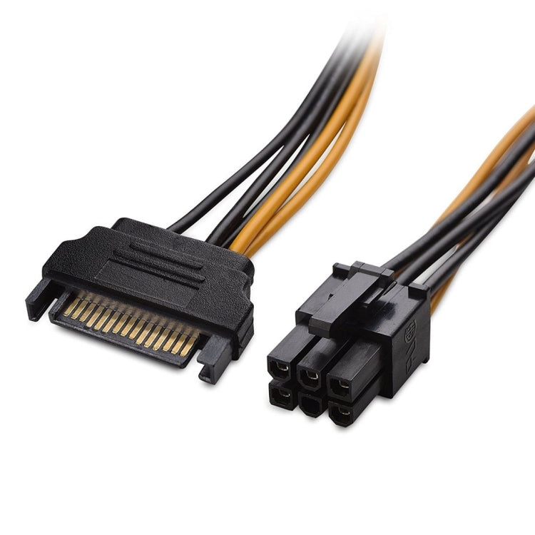 20cm SATA 15 Pin to 6 Pin PCI Express Graphics Video Card Sata Power Cable by buy2fix