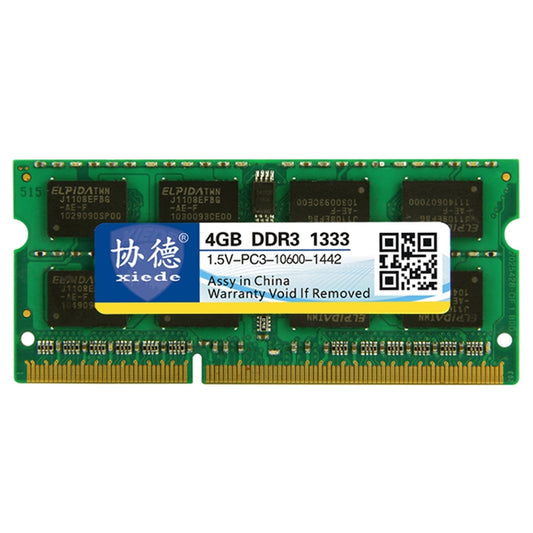 XIEDE X043 DDR3 1333MHz 4GB 1.5V General Full Compatibility Memory RAM Module for Laptop - RAMs by XIEDE | Online Shopping UK | buy2fix