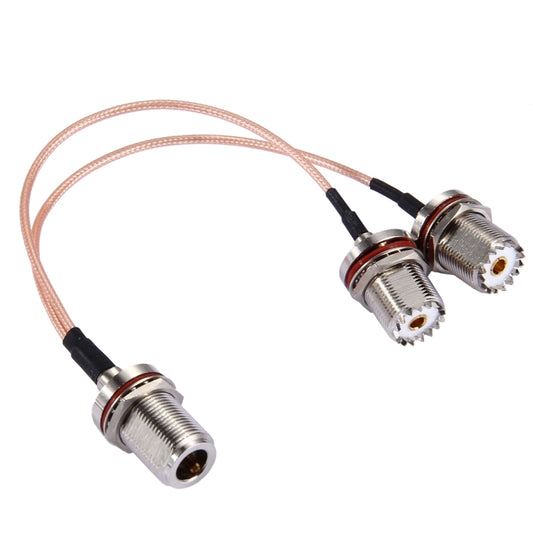 20cm N Female with Waterproof Ring to 2 x UHF Female with Waterproof Ring RG316 Cable by buy2fix