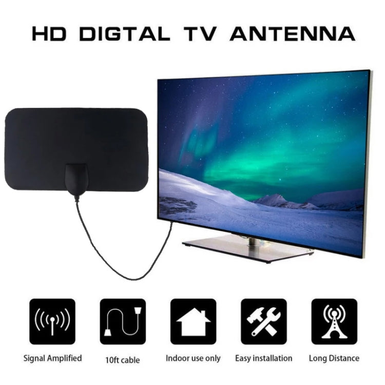 AN-1002 5dBi/25dBi Indoor HDTV Antenna with Sucker, VHF170-230/UHF470-862MHz(Black) - DVB-T & Simulation Antenna by buy2fix | Online Shopping UK | buy2fix