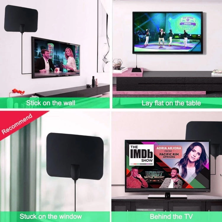 AN-1002 5dBi/25dBi Indoor HDTV Antenna with Sucker, VHF170-230/UHF470-862MHz(Black) - DVB-T & Simulation Antenna by buy2fix | Online Shopping UK | buy2fix
