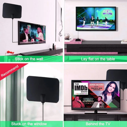 AN-1002 5dBi/25dBi Indoor HDTV Antenna with Sucker, VHF170-230/UHF470-862MHz(Black) - DVB-T & Simulation Antenna by buy2fix | Online Shopping UK | buy2fix