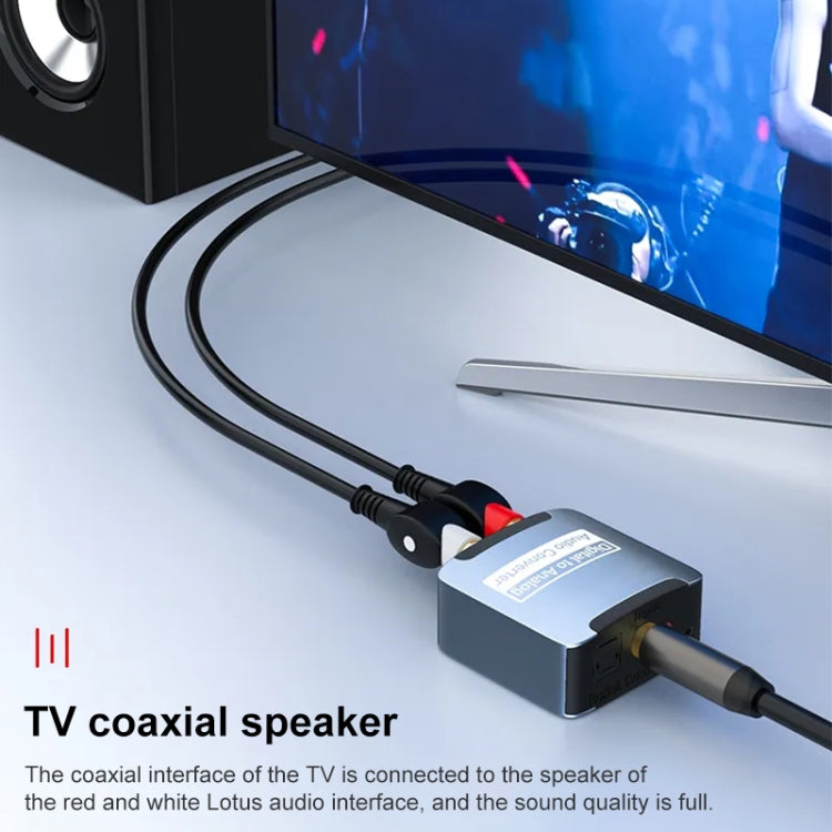 Digital to Analog 3.5 Coaxial Audio Converter, Host + USB Cable - RCA Adapter by buy2fix | Online Shopping UK | buy2fix
