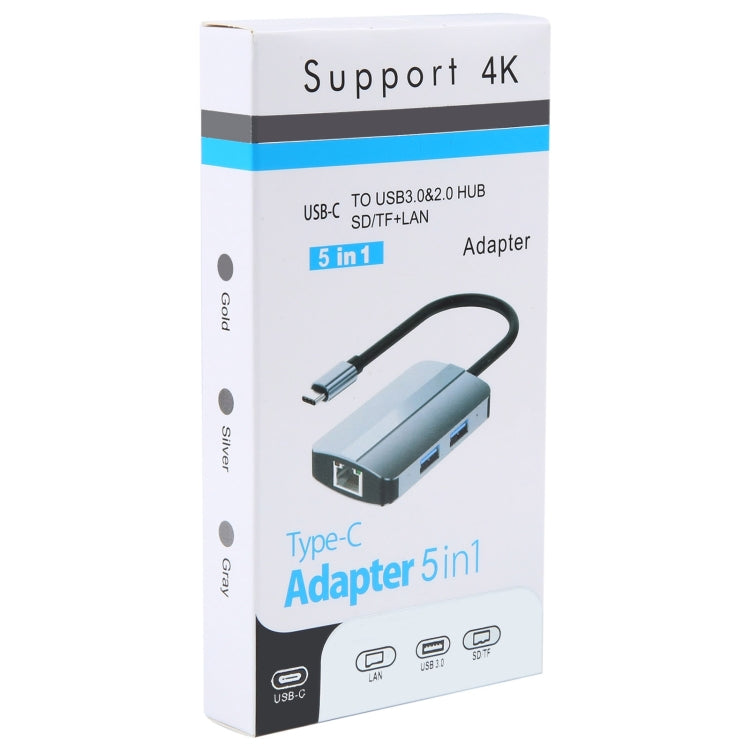 BYL-2112 5 in 1 USB-C / Type-C to USB Multifunctional Docking Station HUB Adapter by buy2fix