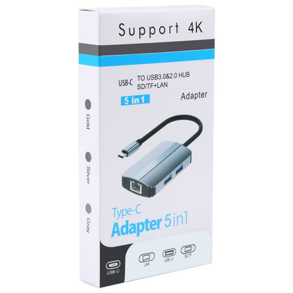 BYL-2112 5 in 1 USB-C / Type-C to USB Multifunctional Docking Station HUB Adapter by buy2fix