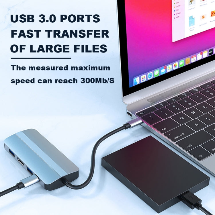 BYL-2109 5 in 1 USB-C / Type-C to USB Multifunctional Docking Station HUB Adapter by buy2fix