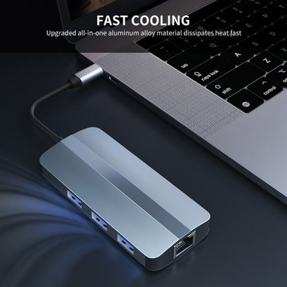 BYL-2209 6 in 1 USB-C / Type-C to USB Multifunctional Docking Station HUB Adapter by buy2fix