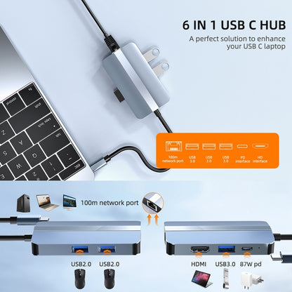 BYL-2203 6 in 1 USB-C / Type-C to USB Multifunctional Docking Station HUB Adapter - USB HUB by buy2fix | Online Shopping UK | buy2fix