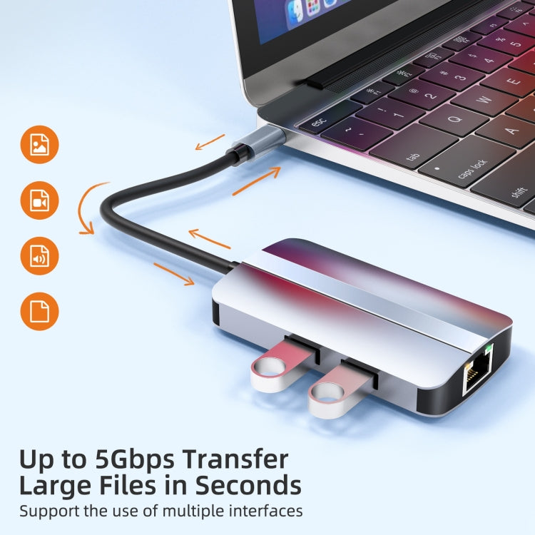 BYL-2203 6 in 1 USB-C / Type-C to USB Multifunctional Docking Station HUB Adapter - USB HUB by buy2fix | Online Shopping UK | buy2fix