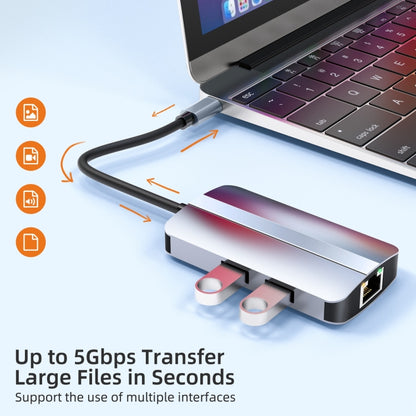 BYL-2203 6 in 1 USB-C / Type-C to USB Multifunctional Docking Station HUB Adapter - USB HUB by buy2fix | Online Shopping UK | buy2fix