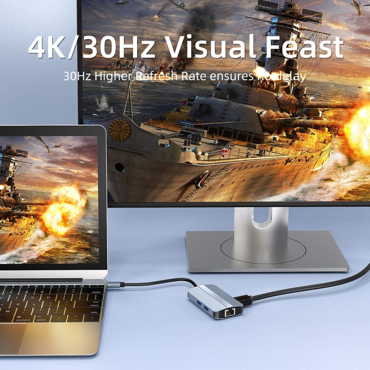 BYL-2203 6 in 1 USB-C / Type-C to USB Multifunctional Docking Station HUB Adapter - USB HUB by buy2fix | Online Shopping UK | buy2fix