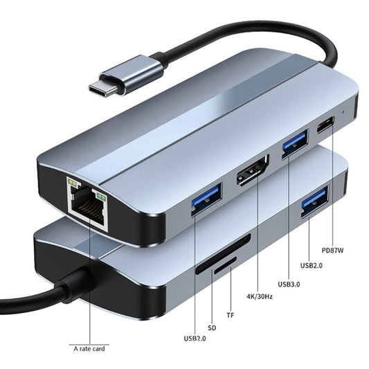 BYL-2205 8 in 1 USB-C / Type-C to USB Multifunctional Docking Station HUB Adapter - USB HUB by buy2fix | Online Shopping UK | buy2fix