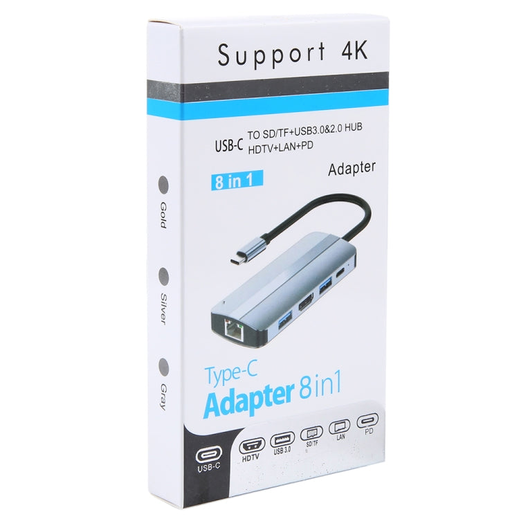 BYL-2205 8 in 1 USB-C / Type-C to USB Multifunctional Docking Station HUB Adapter by buy2fix