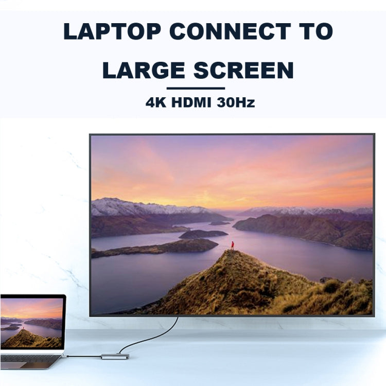 BYL-2205 8 in 1 USB-C / Type-C to USB Multifunctional Docking Station HUB Adapter by buy2fix