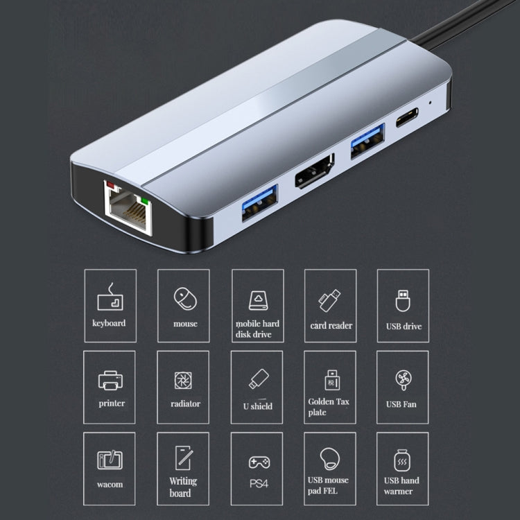 BYL-2206 9 in 1 USB-C / Type-C to USB Multifunctional Docking Station HUB Adapter by buy2fix