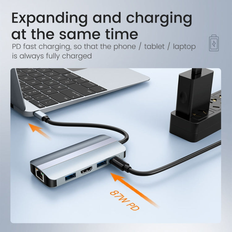 BYL-2206 9 in 1 USB-C / Type-C to USB Multifunctional Docking Station HUB Adapter by buy2fix