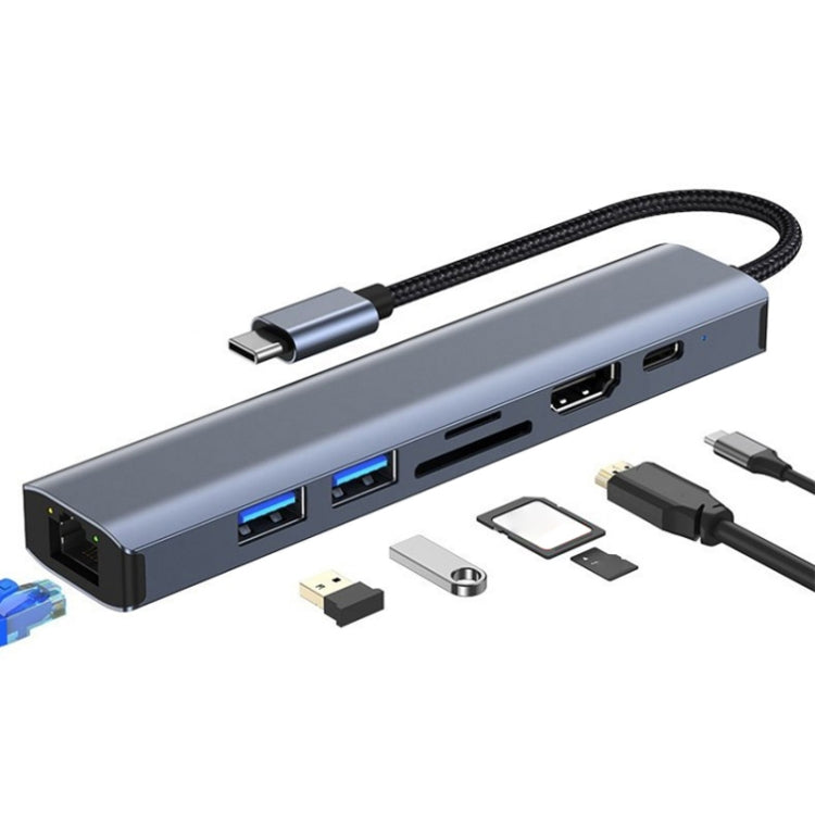 BYL-2303 7 in 1 USB-C / Type-C to USB Multifunctional Docking Station HUB Adapter - USB HUB by buy2fix | Online Shopping UK | buy2fix