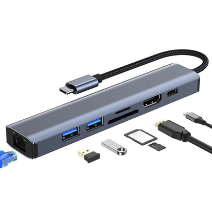 BYL-2303 7 in 1 USB-C / Type-C to USB Multifunctional Docking Station HUB Adapter - USB HUB by buy2fix | Online Shopping UK | buy2fix
