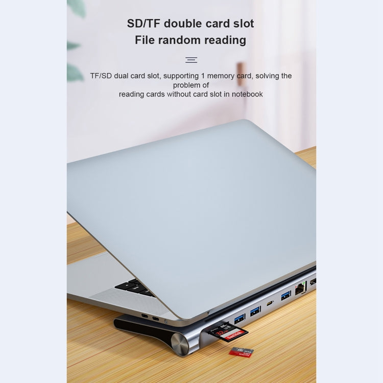 BYL-2003U2 12 in 1 USB-C / Type-C to USB Multifunctional Docking Station HUB Adapter - USB HUB by buy2fix | Online Shopping UK | buy2fix