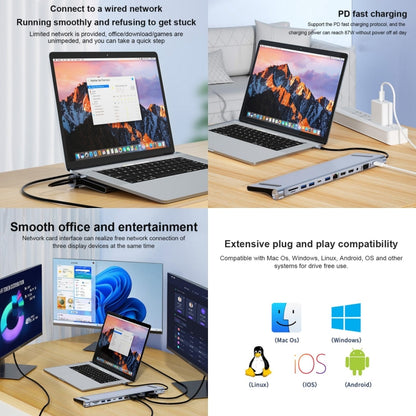 BYL-2003U2 12 in 1 USB-C / Type-C to USB Multifunctional Docking Station HUB Adapter - USB HUB by buy2fix | Online Shopping UK | buy2fix