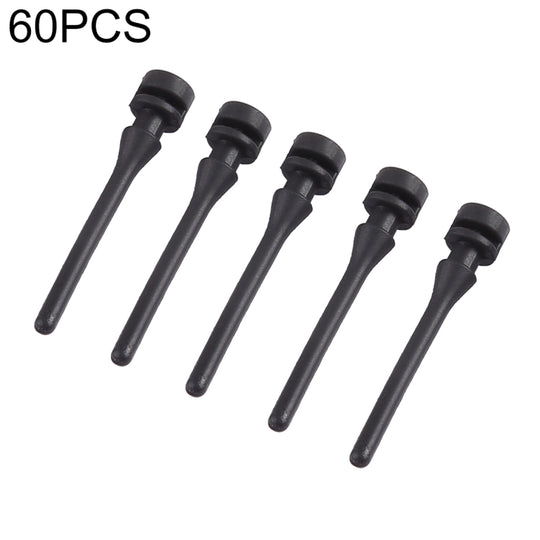 60 Stück 40 mm Anti-Vibrations-Soft-Dämpfungs-Nagel-Gummi-Silikon-Computer-Lüfter-Schraube (schwarz)