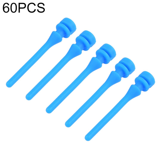 60 Stück 40 mm Anti-Vibrations-Soft-Dämpfungs-Nagel-Gummi-Silikon-Computer-Lüfter-Schraube (Blau)