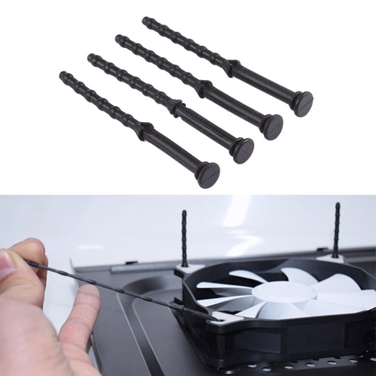 4 Stück 65 mm Anti-Vibrations-Soft-Dämpfungs-Nagel-Gummi-Silikon-Computer-Lüfter-Schraube (schwarz)