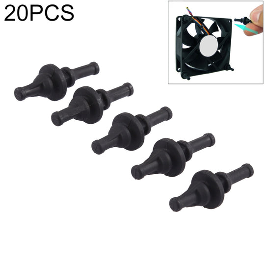 Vis de ventilateur d'ordinateur en caoutchouc et Silicone, 20 pièces, 29.9mm, Anti-Vibration, amortisseur souple, clou (noir)