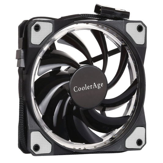 Color LED 12cm 3pin Computer Components Chassis Fan Computer Host Cooling Fan Silent Fan Cooling, with Power Connection Cable & White Light(White) - Fan Cooling by buy2fix | Online Shopping UK | buy2fix