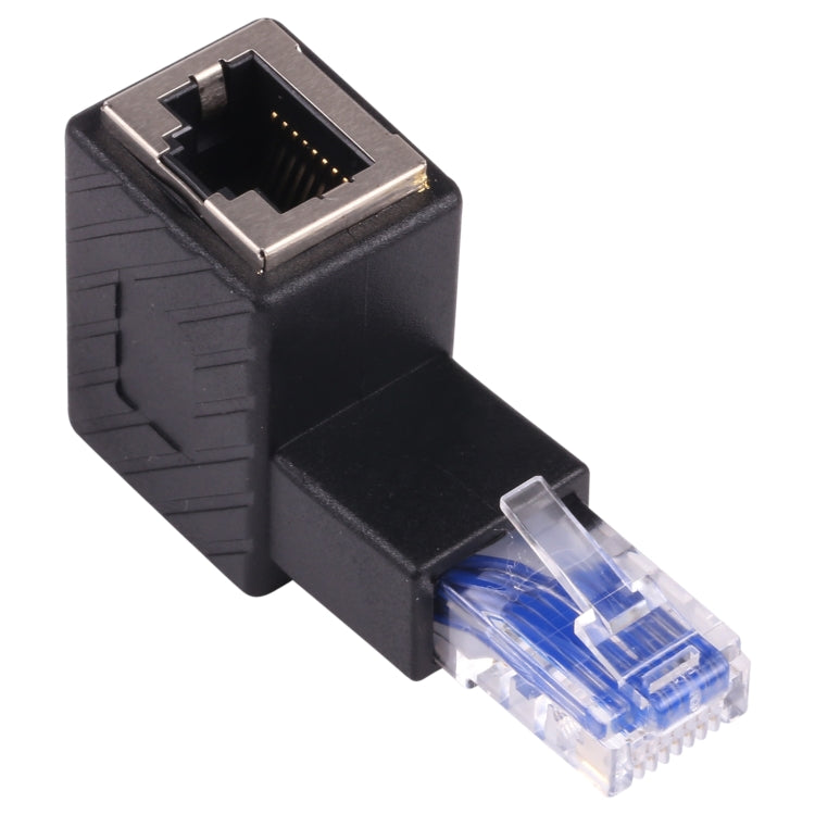 RJ45 Male to Female Converter 90 Degrees Extension Adapter for Cat5 Cat6 LAN Ethernet Network Cable by buy2fix