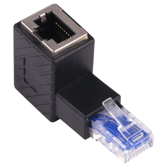 RJ45 Male to Female Converter 90 Degrees Extension Adapter for Cat5 Cat6 LAN Ethernet Network Cable by buy2fix