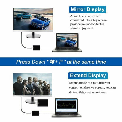 External Graphics Card Converter Cable USB3.0 to HDMI(Black) - Converter by buy2fix | Online Shopping UK | buy2fix